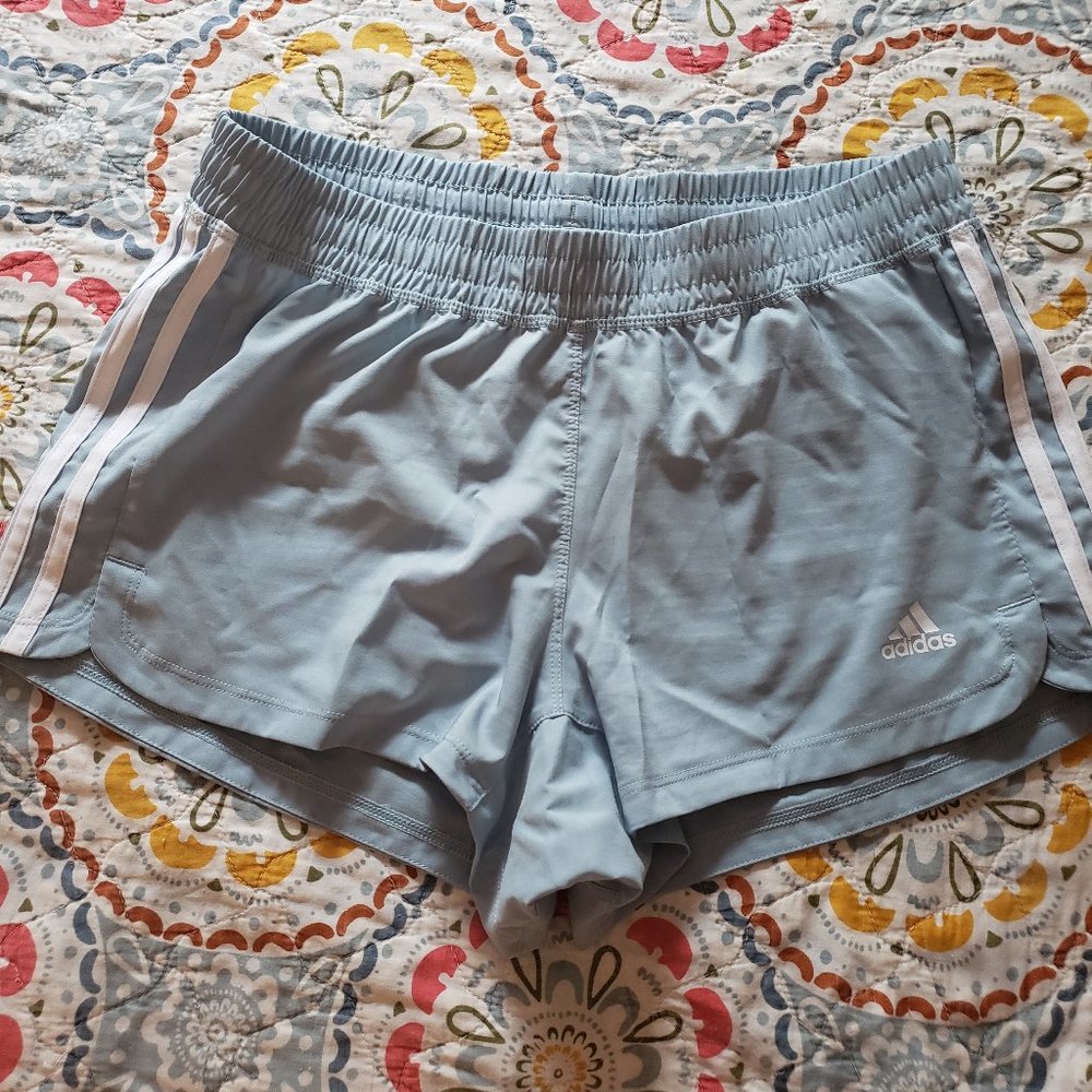 Adidas Womens Climalite 3-Stripe Shorts IceBlue S